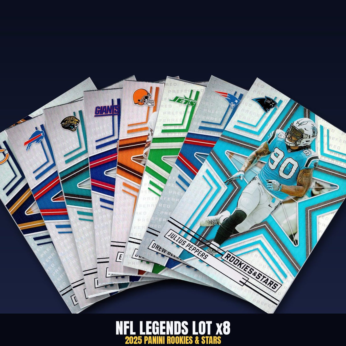 2025 Rookies & Stars Legends Lot x8 - Bledsoe, Peppers, Esiason, Simms