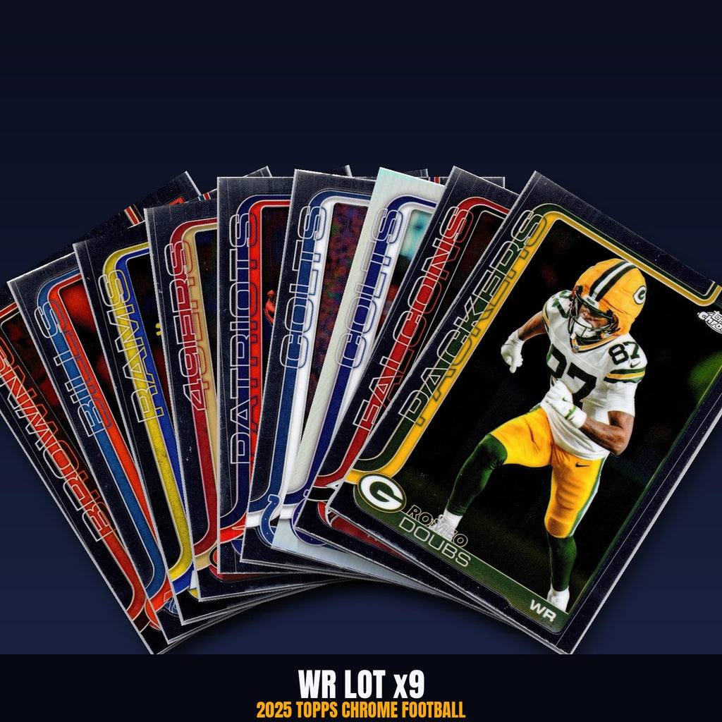 2025 Topps Chrome WR Lot x9 - Shakir, Pearsall, Downs, Doubs, Mooney