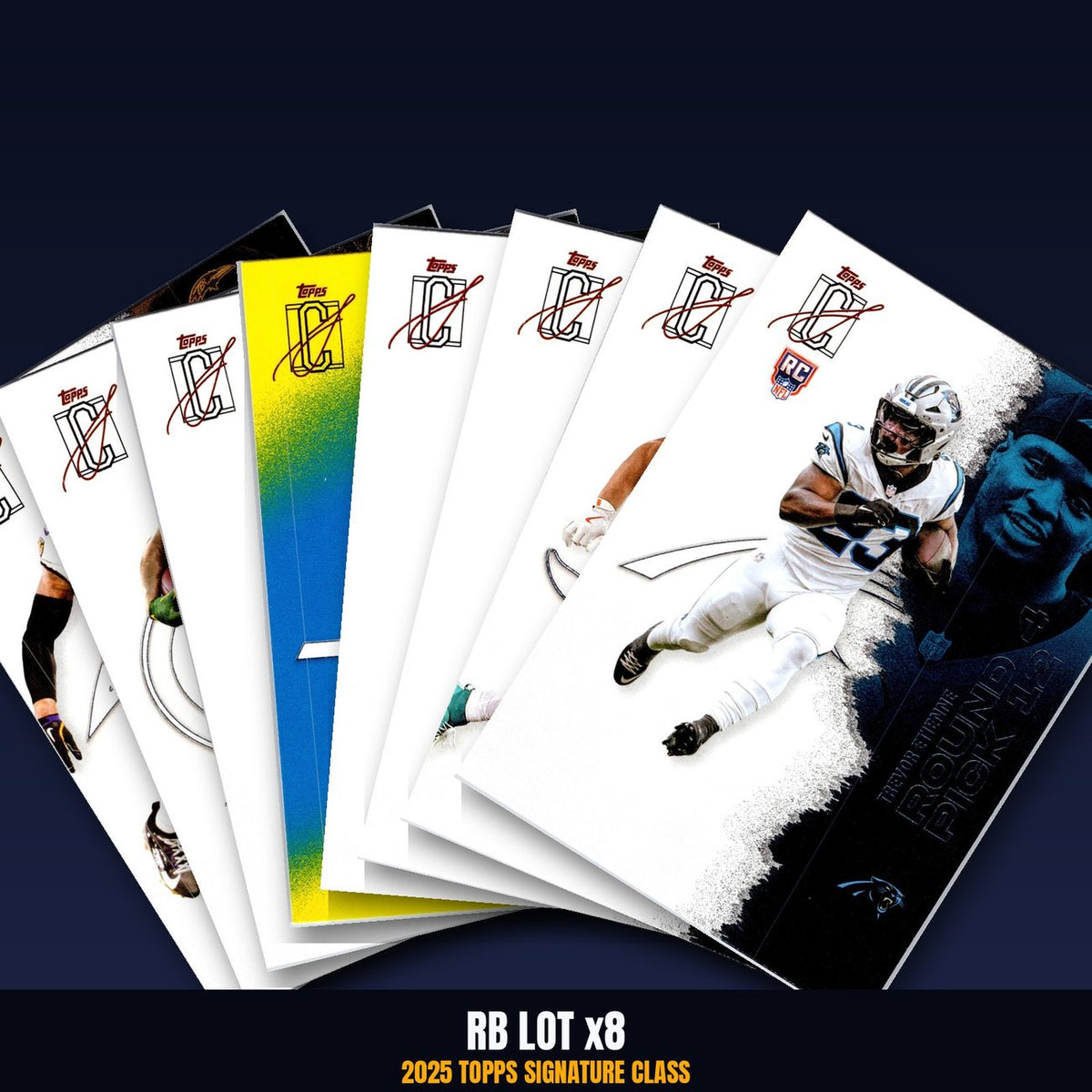 2025 Topps Signature Class RB Lot x8 - Derrick Henry, Kamara, Jacobs, Achane
