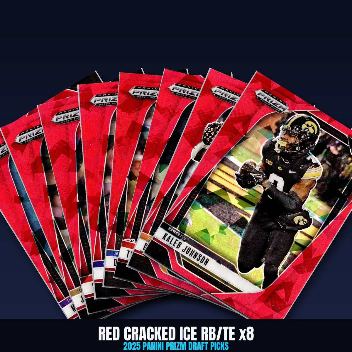 2025 Prizm Draft Picks RED CRACKED ICE Skill Lot x8 - Sampson, Kaleb Johnson
