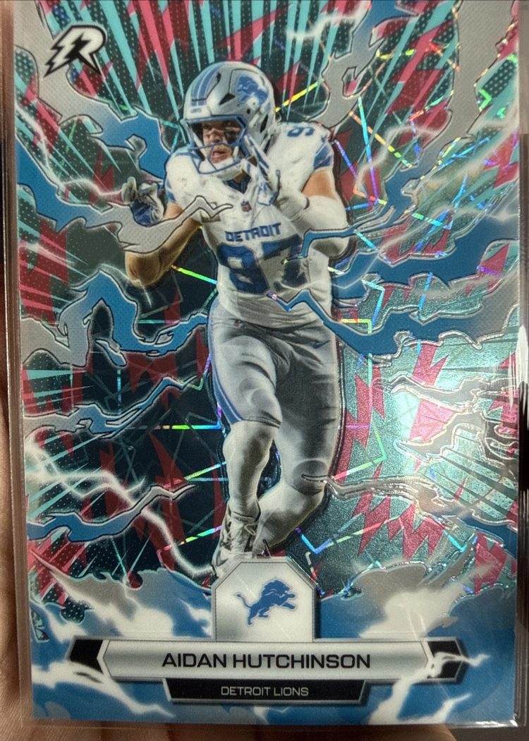 Aidan Hutchinson 5-Card Lot - Lions - Resurgence Lazer, Topps Chrome, Signature