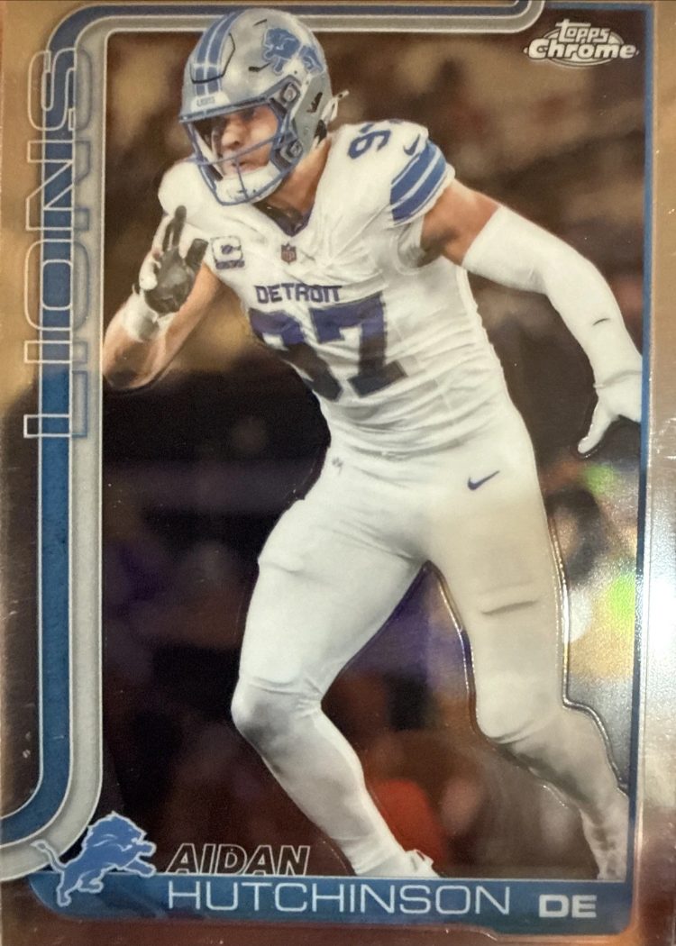 Aidan Hutchinson 5-Card Lot - Lions - Resurgence Lazer, Topps Chrome, Signature