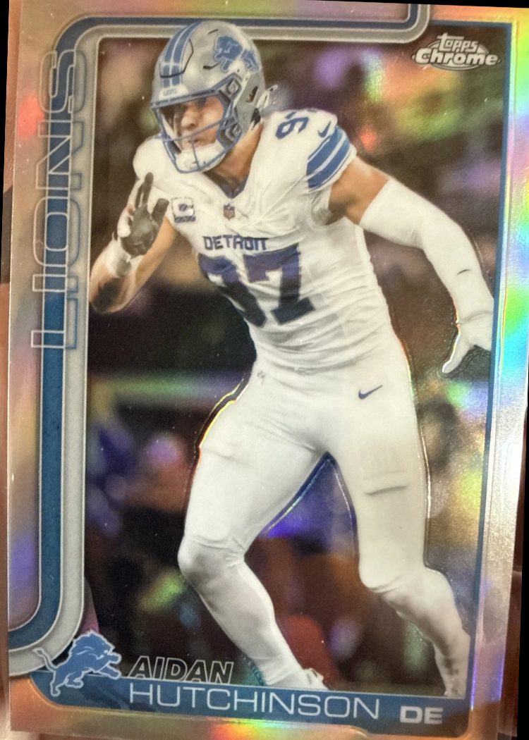 Aidan Hutchinson 5-Card Lot - Lions - Resurgence Lazer, Topps Chrome, Signature