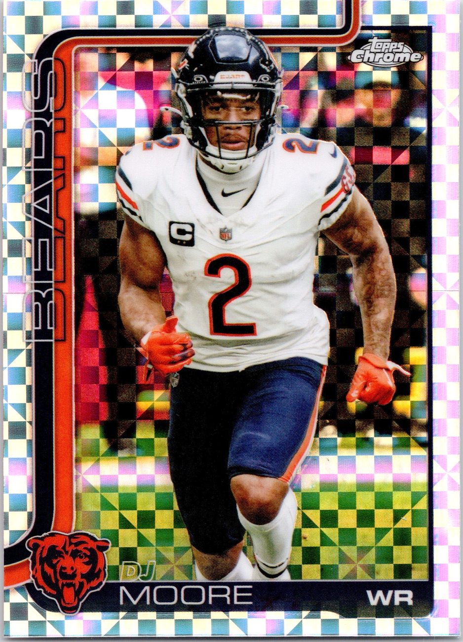 2025 Topps Chrome X-Fractor Lot x9 - Josh Jacobs, DJ Moore, Montgomery
