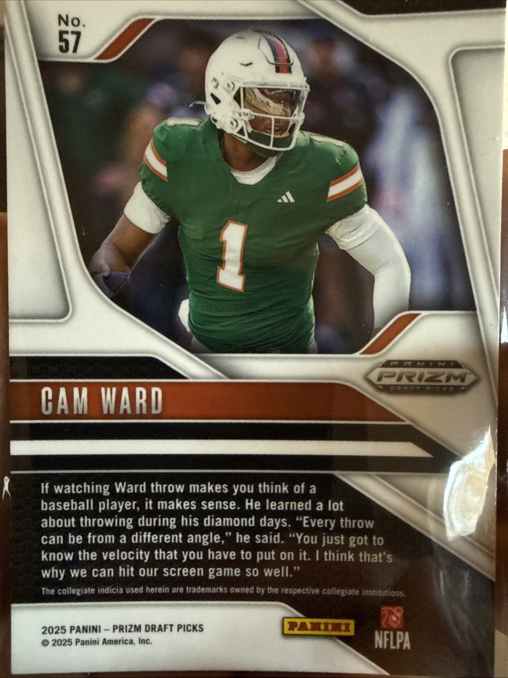 Cam Ward Prizm RC back