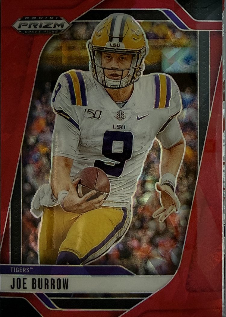Joe Burrow 3-Card Lot - Prizm Draft Picks Red Parallel + Silver + Resurgence