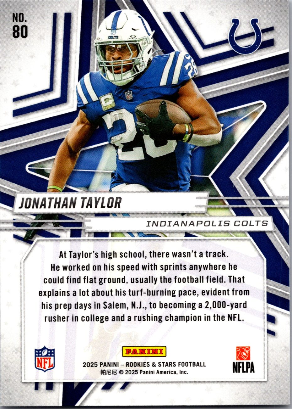 2025 Rookies & Stars RB Lot x6 - Henry, Jacobs, Jonathan Taylor, Bijan