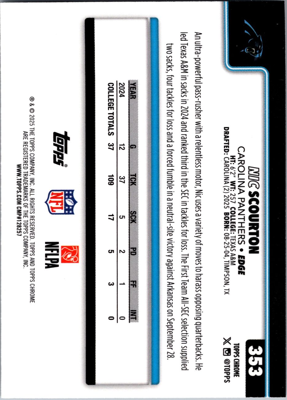 2025 Topps Chrome Rookie Defense Lot x10 - Jalon Walker, Stewart, Barron RC