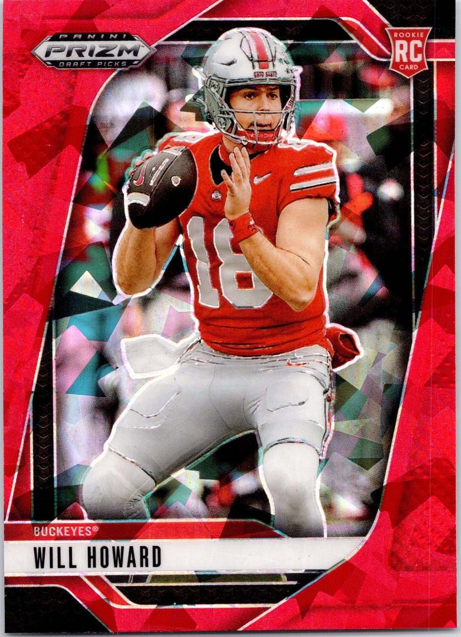 2025 Prizm Draft Picks RED CRACKED ICE QB/WR Lot x8 - Gabriel, Howard, Royals