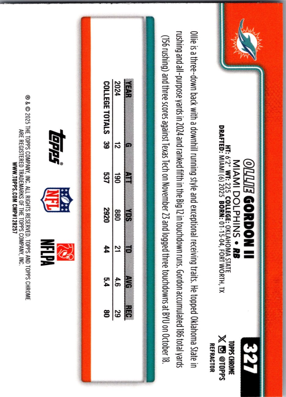 2025 Topps Chrome Rookie Offense Lot x11 - Dillon Gabriel, Higgins, Gordon