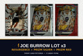 Joe Burrow 3-Card Lot cover - Resurgence, Prizm Silver, Prizm Red