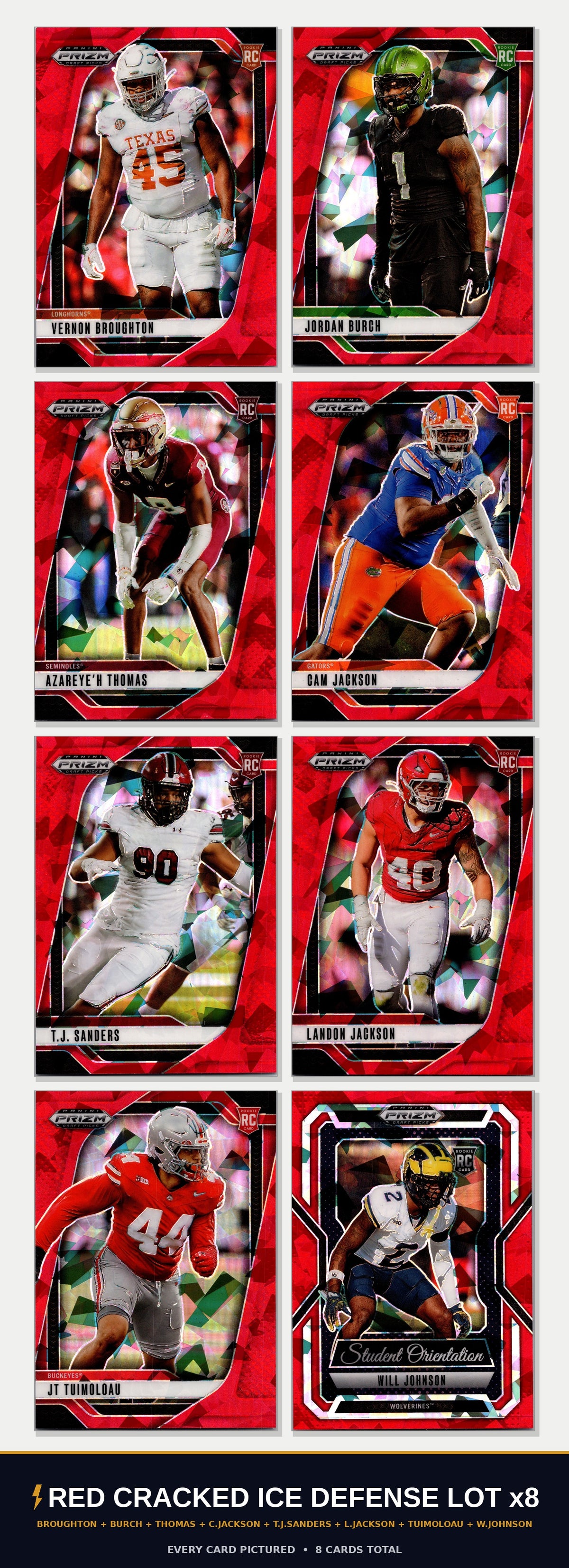 Red Cracked Ice Defense 8-Card Lot cover