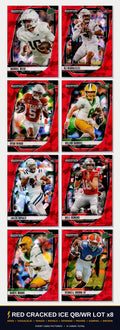Red Cracked Ice QB/WR 8-Card Lot cover