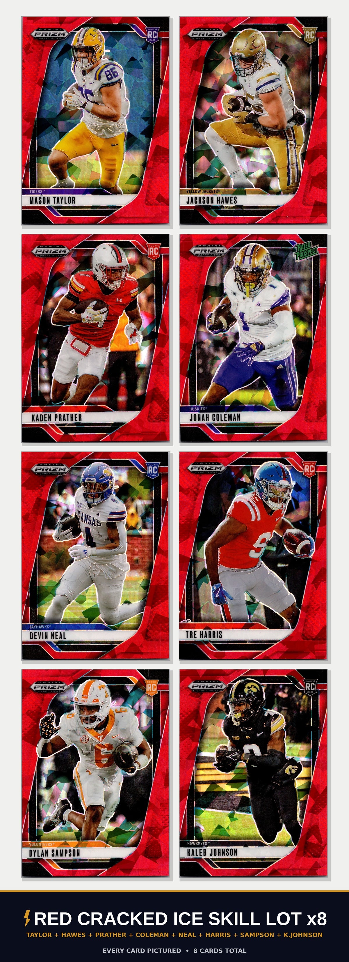 Red Cracked Ice Skill 8-Card Lot cover