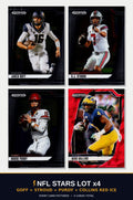 NFL Stars 4-Card Lot cover - Goff, Stroud, Purdy, Collins Red Cracked Ice