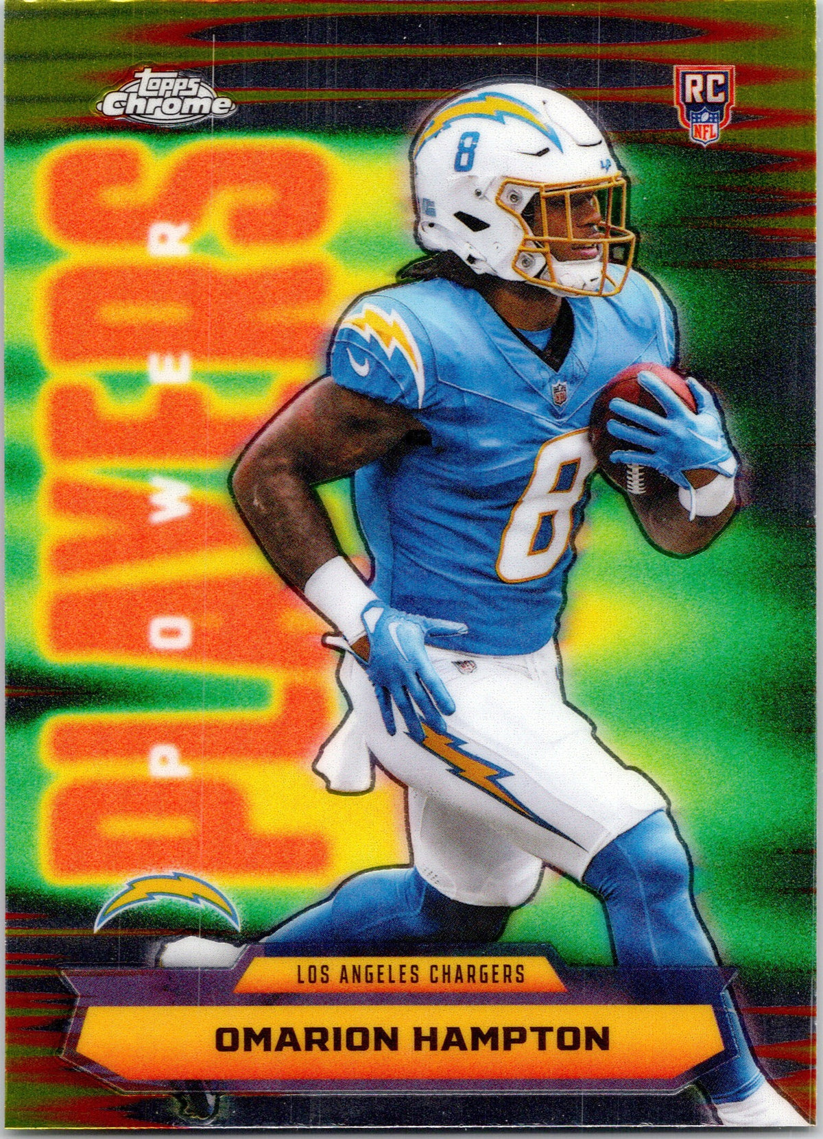 Omarion Hampton 2025 Topps Chrome POWER PLAYERS RC Chargers Rookie Insert