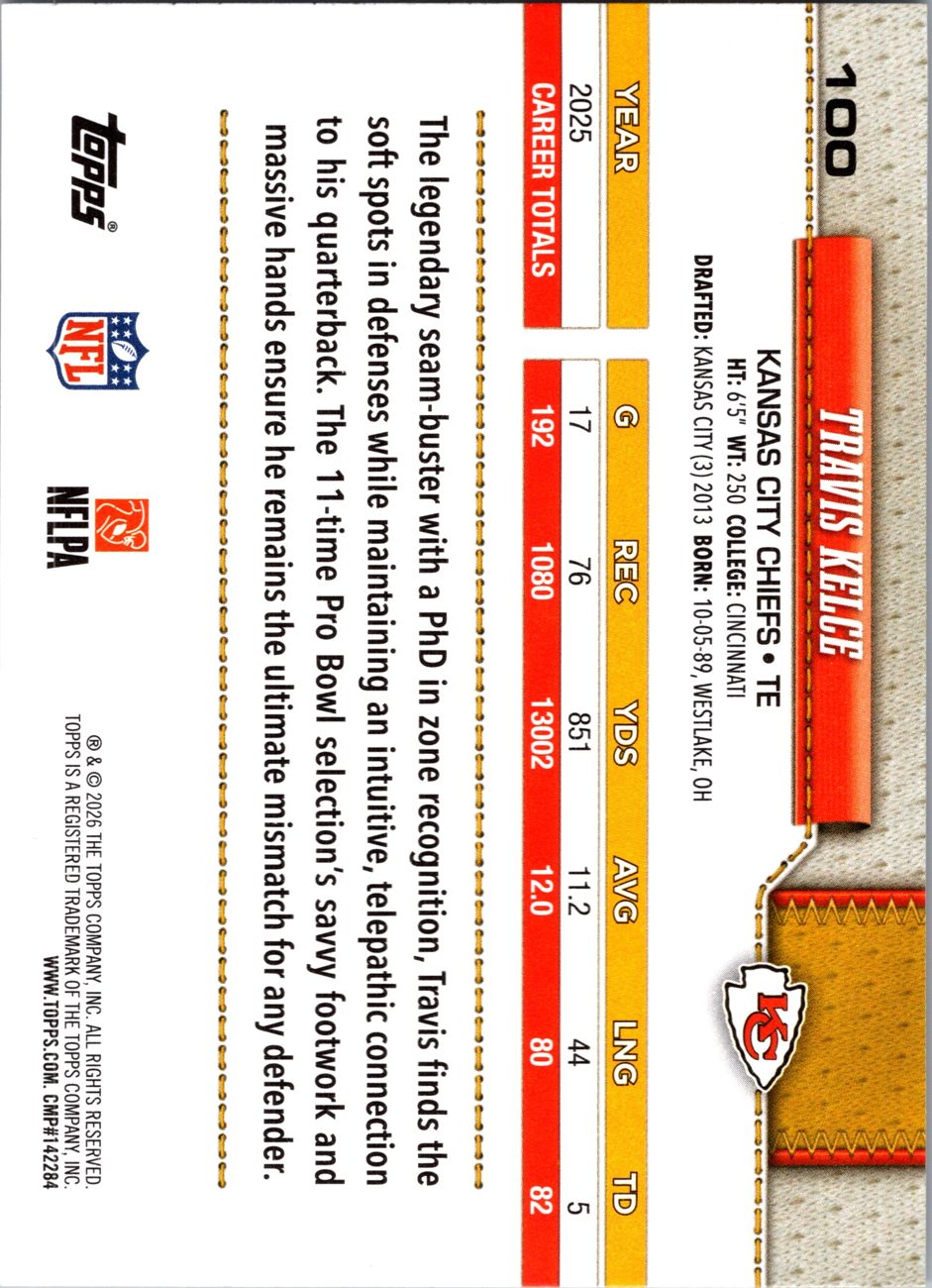 2026 Topps Flagship #100 Travis Kelce