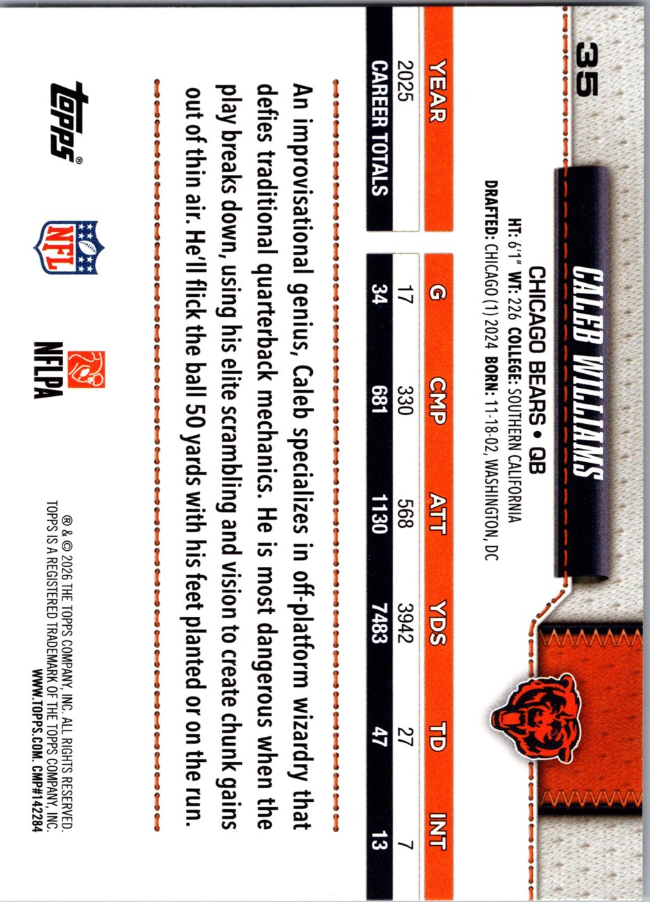 2026 Topps Flagship #35 Caleb Williams