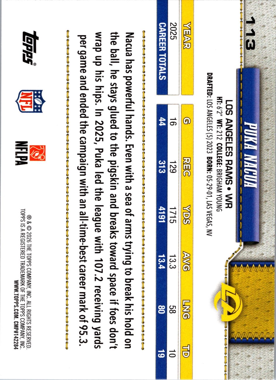 2026 Topps Flagship #113 Puka Nacua