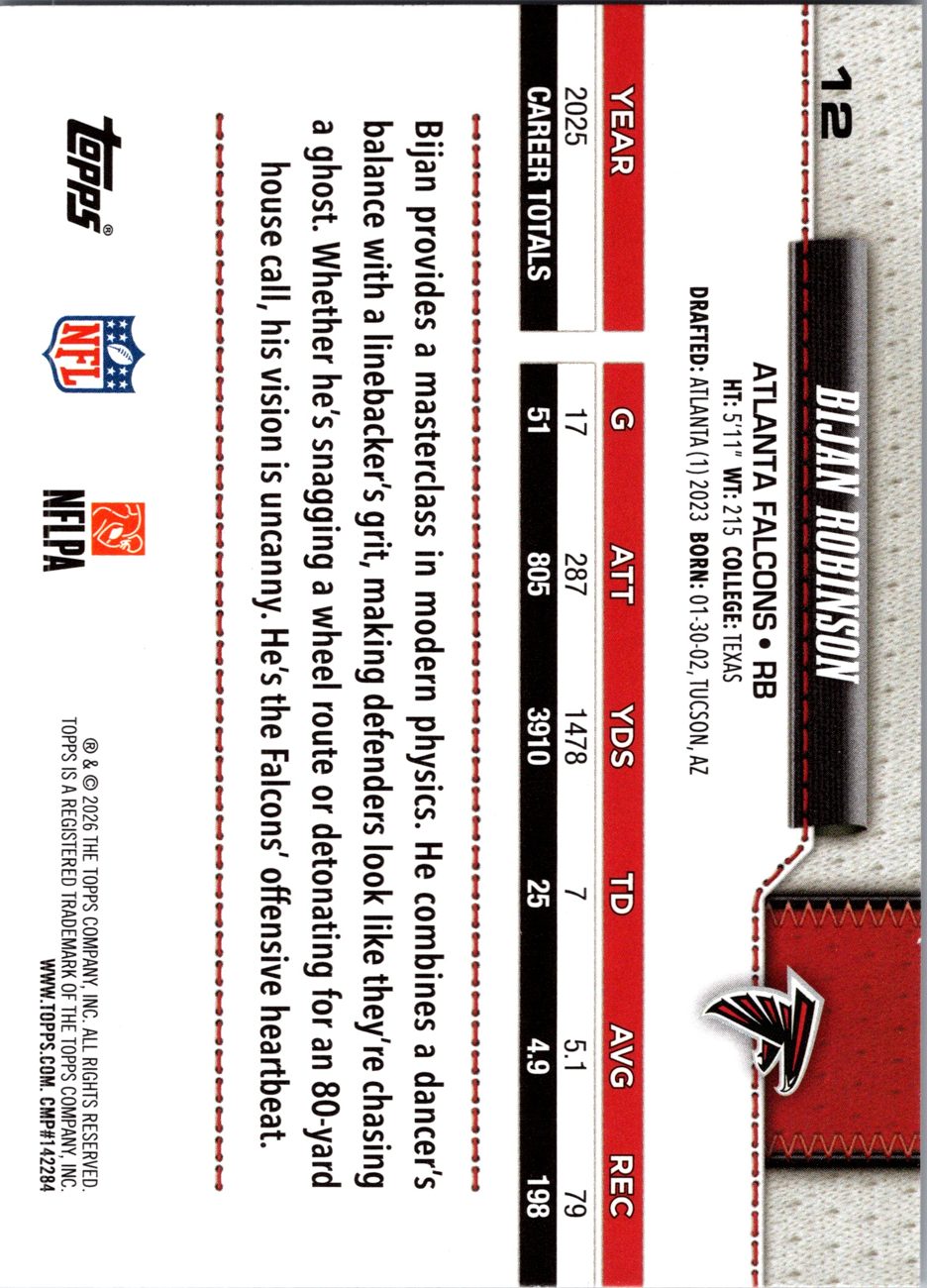 2026 Topps Flagship #12 Bijan Robinson
