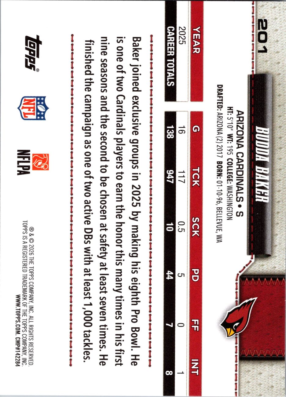 2026 Topps Flagship #201 Budda Baker back