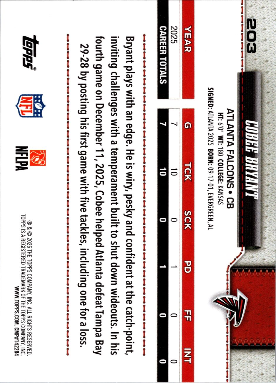 2026 Topps Flagship #203 Cobee Bryant back