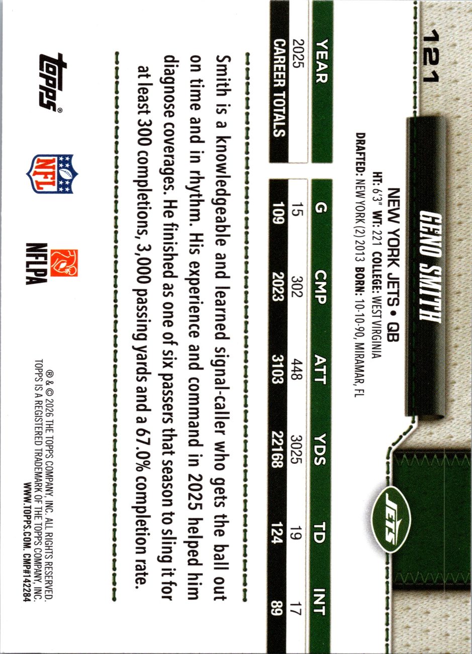 2026 Topps Flagship #121 Geno Smith back