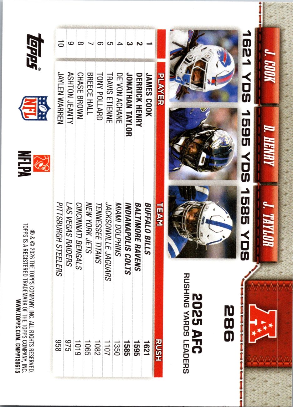2026 Topps Flagship #286 Derrick Henry back