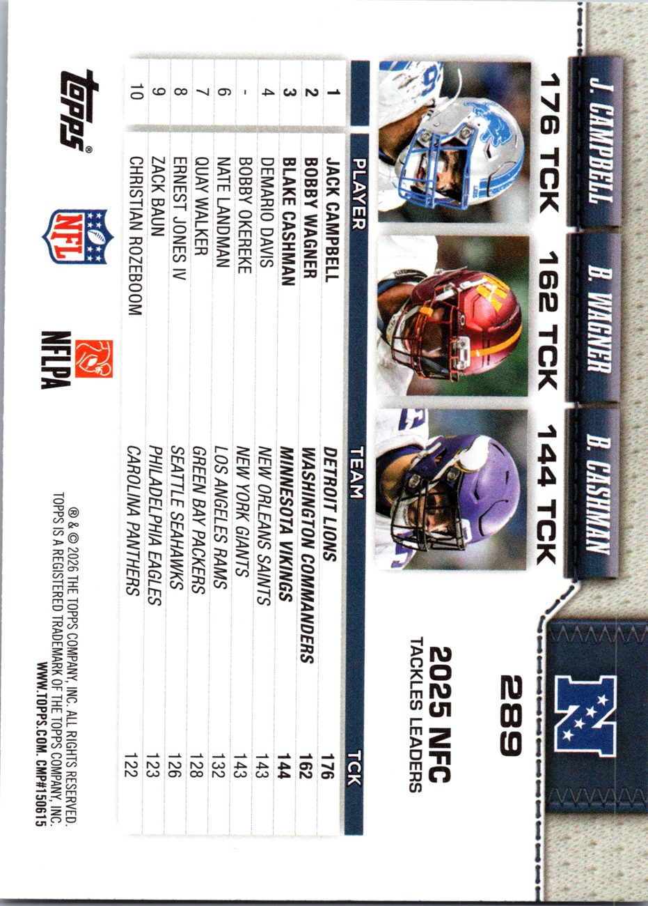 2026 Topps Flagship #289 Bobby Wagner back