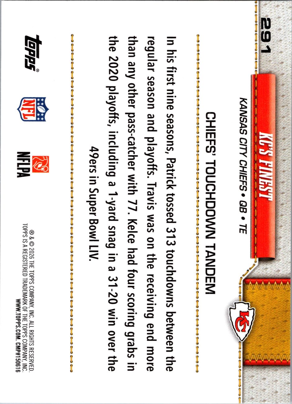 2026 Topps Flagship #291 Kansas City Chiefs back