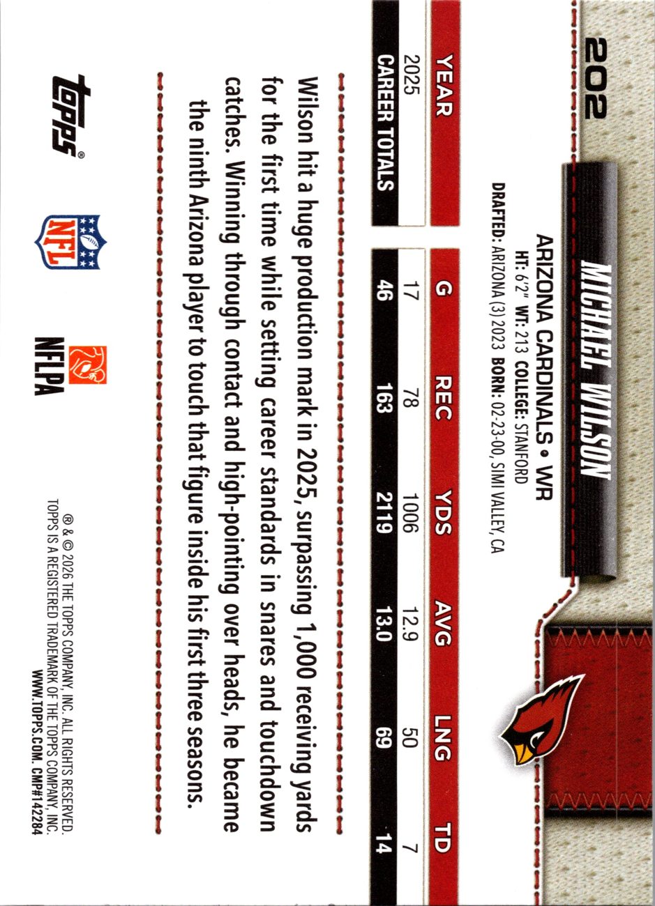 2026 Topps Flagship #202 Michael Wilson back