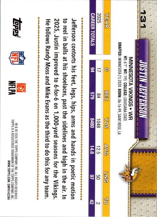 2026 Topps Flagship #131 Justin Jefferson
