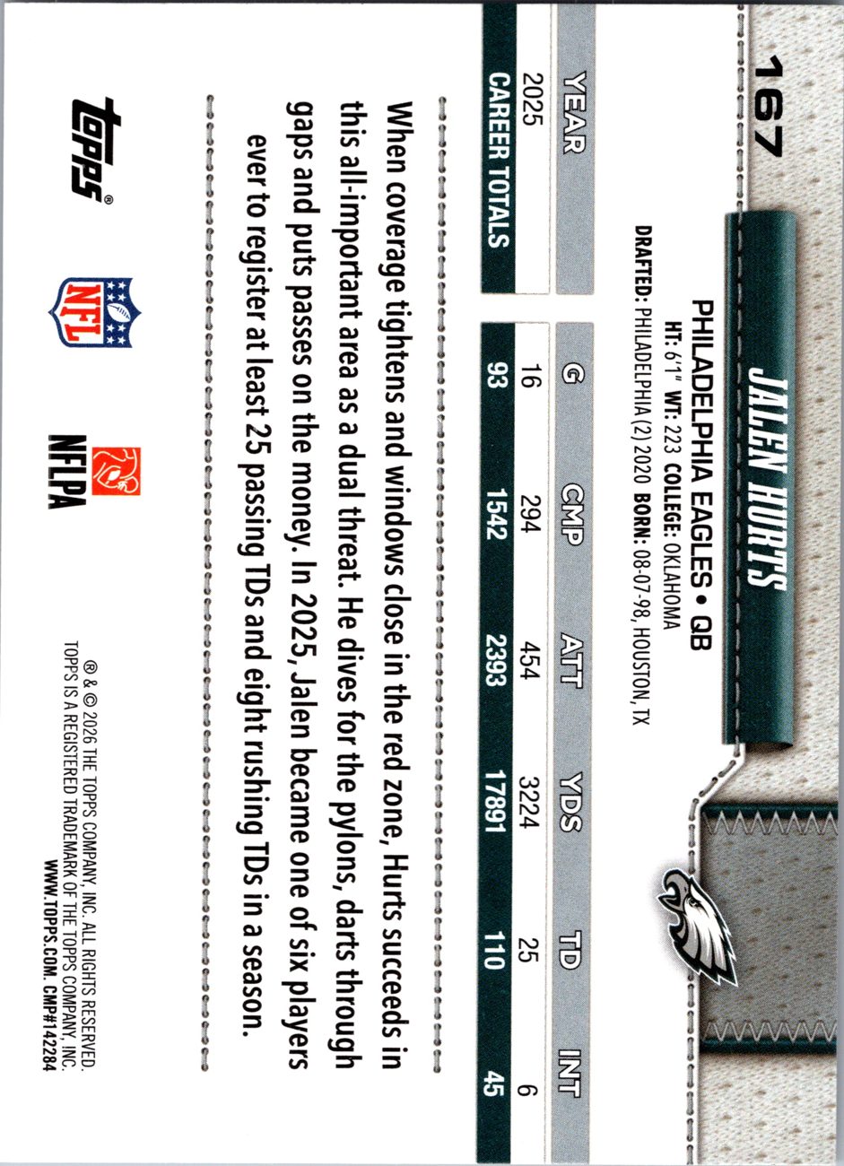 2026 Topps Flagship #167 Jalen Hurts