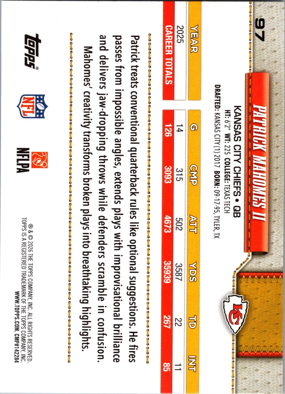 2026 Topps Flagship #97 Patrick Mahomes II