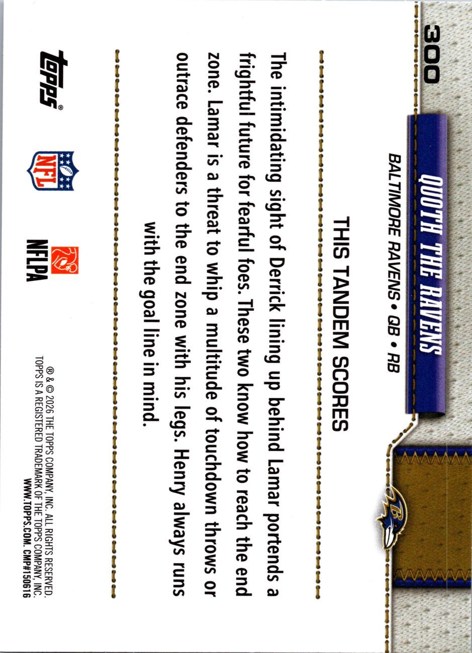 2026 Topps Flagship #300 Baltimore Ravens back