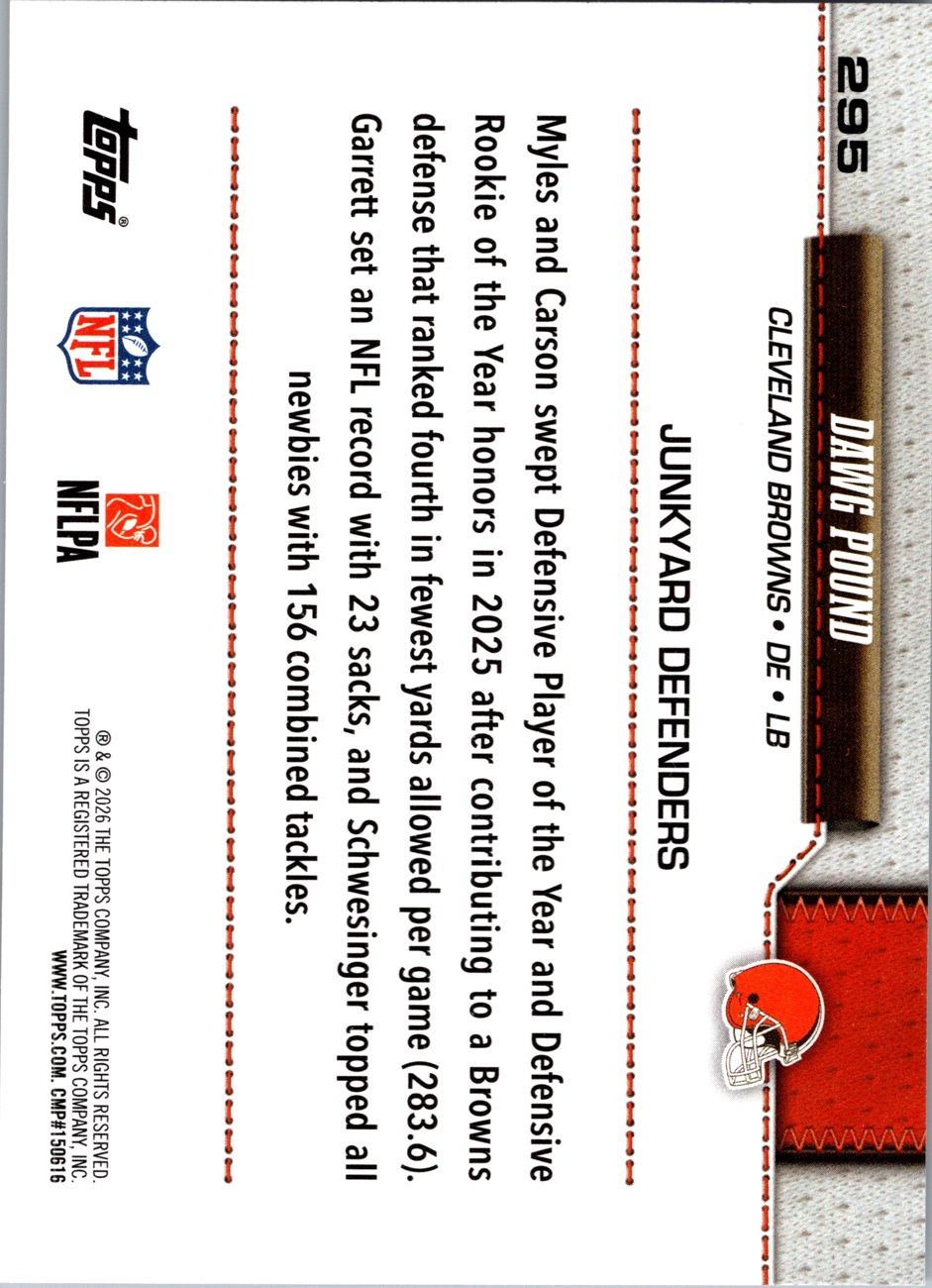 2026 Topps Flagship #295 Cleveland Browns back