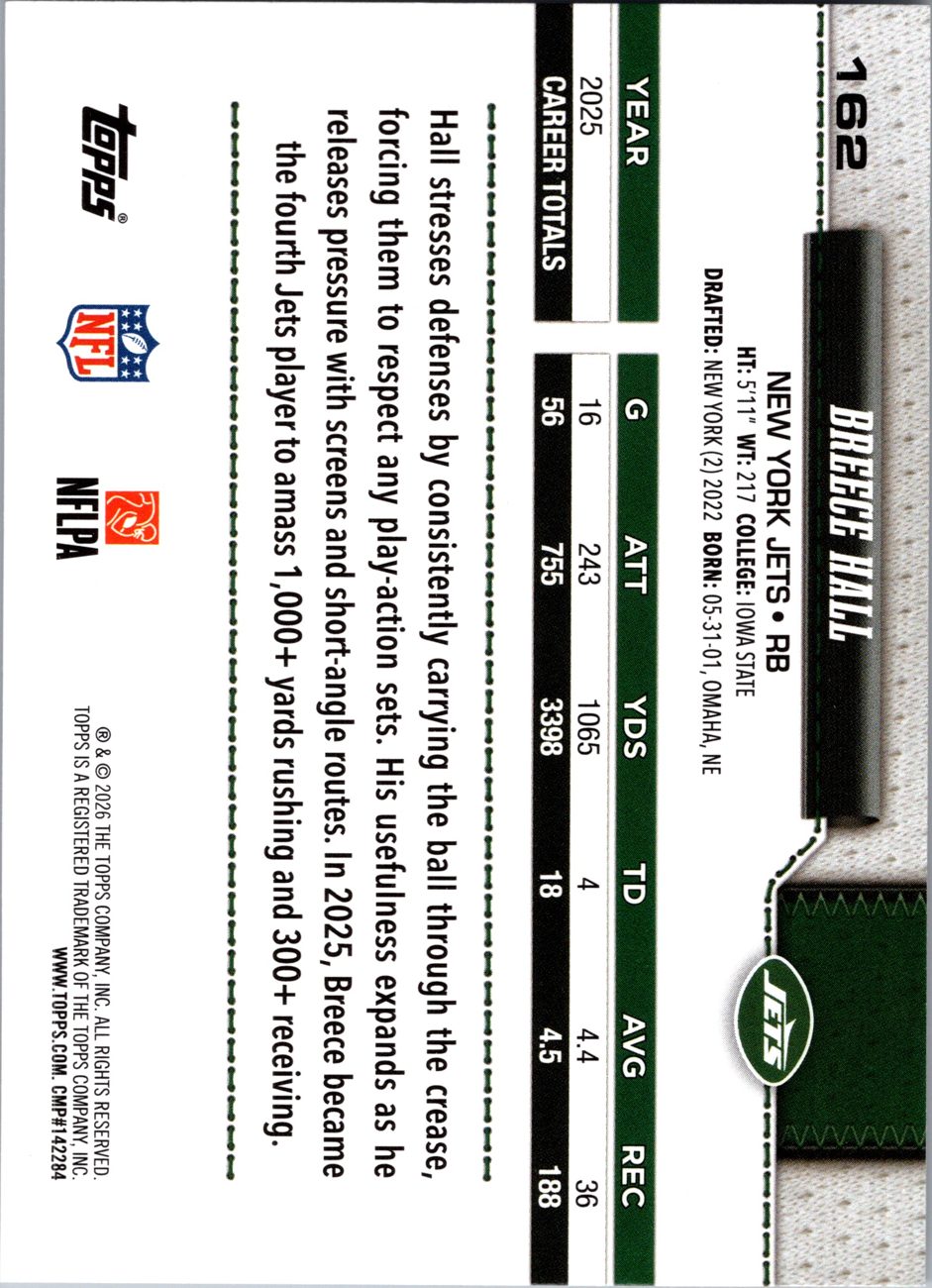 2026 Topps Flagship #162 Breece Hall
