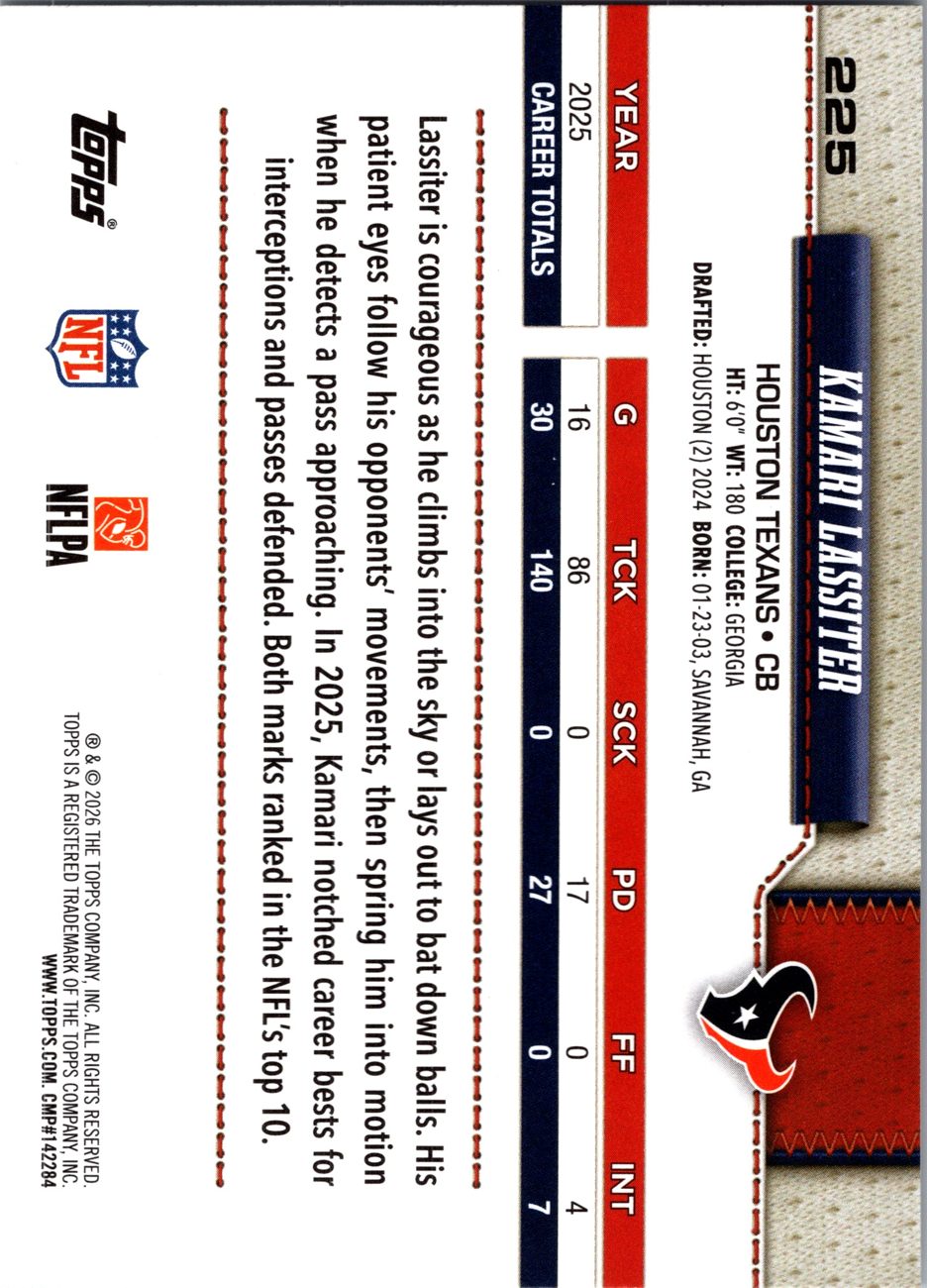 2026 Topps Flagship #225 Kamari Lassiter back