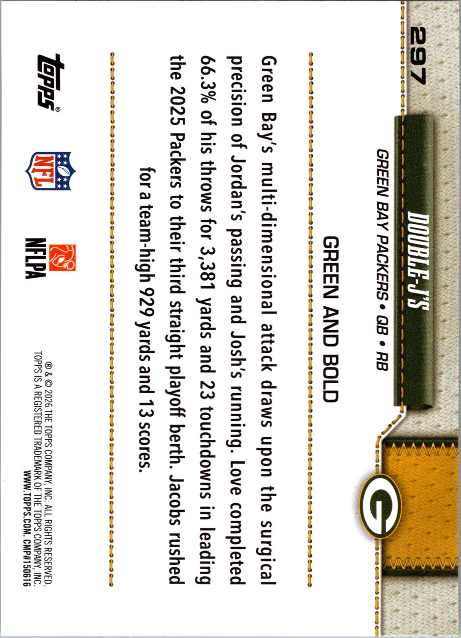 2026 Topps Flagship #297 Green Bay Packers back