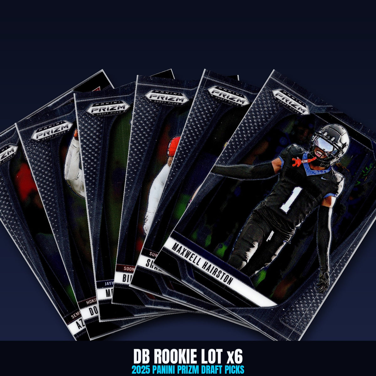 2025 Prizm Draft Picks DB Rookie Lot x6 - Maxwell Hairston 1st Rd Pick RC