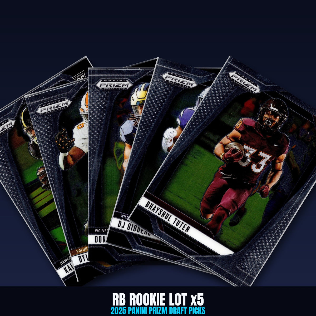 2025 Prizm Draft Picks RB Rookie Lot x5 - Kaleb Johnson, Sampson, Edwards RC
