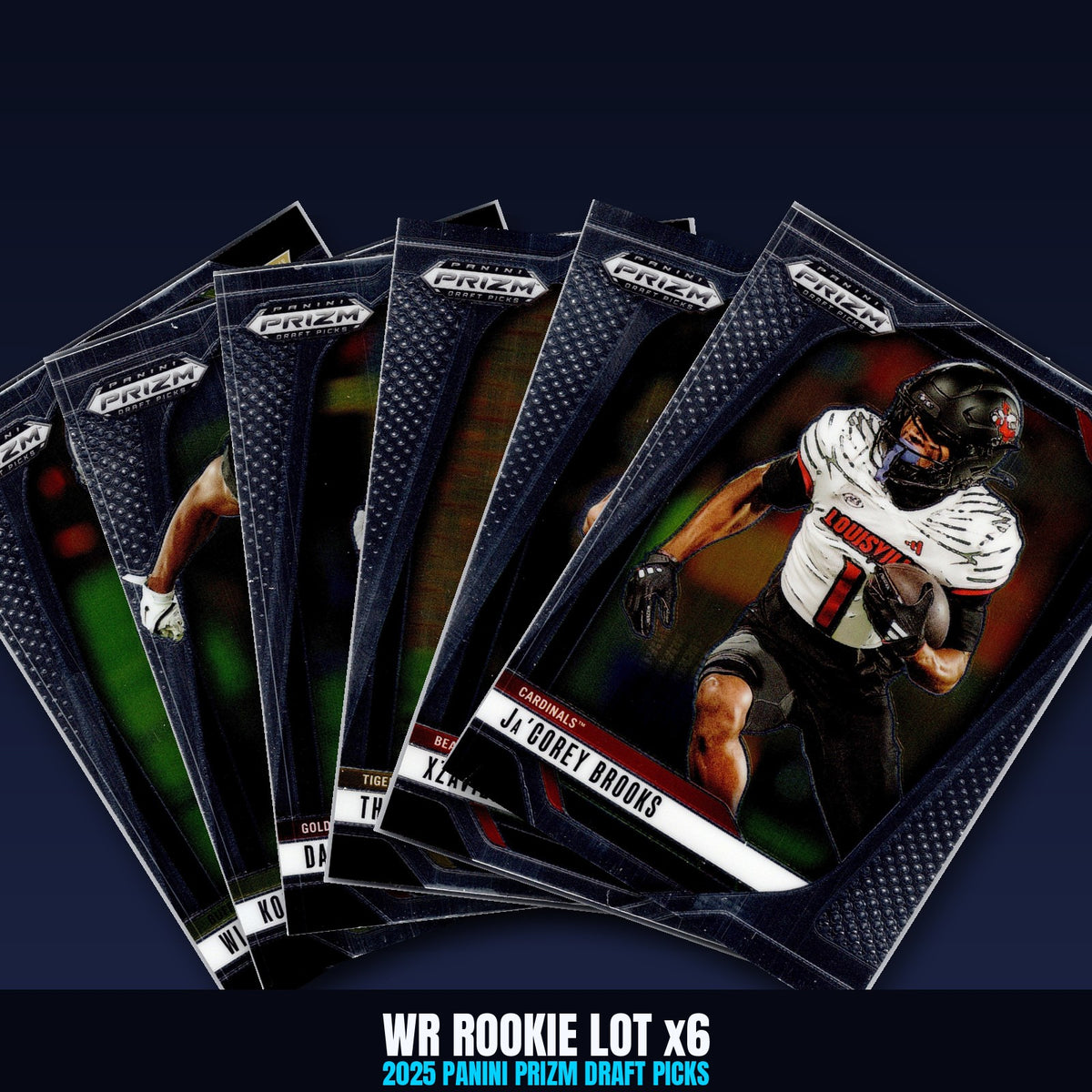 2025 Prizm Draft Picks WR Rookie Lot x6 - Brooks, Sheppard, Hudson, Wease RC