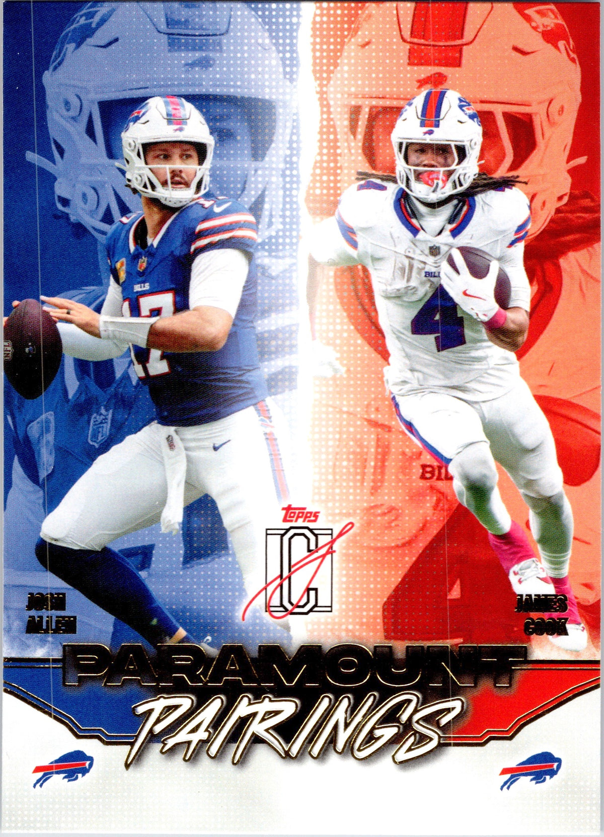 Josh Allen James Cook 2025 Topps Signature PARAMOUNT PAIRINGS PP-12 Bills