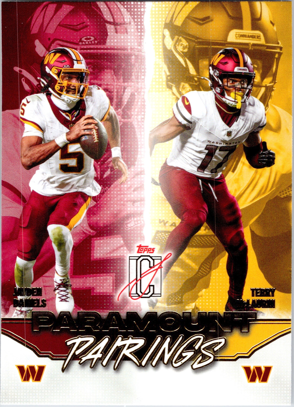 Jayden Daniels Terry McLaurin 2025 Topps Signature PARAMOUNT PAIRINGS PP-16